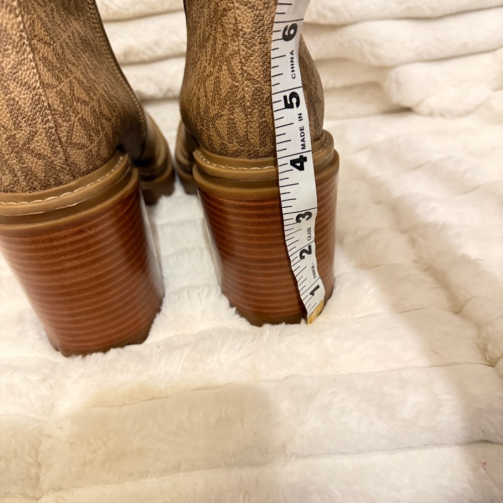 Michael Kors Tan MK Logo Strap Ankle Booties - Picture 5 of 12